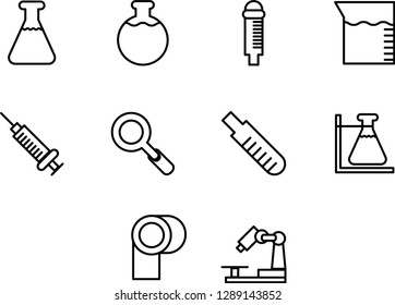 laboratory outline style icons set