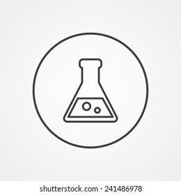 laboratory outline thin symbol, dark on white background, logo editable, creative template 