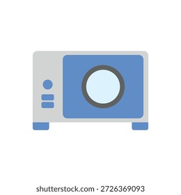 Icono de Vector plano de horno de laboratorio utilizado para procesos de secado, calentamiento y esterilización en laboratorios científicos.