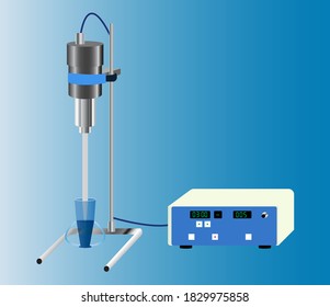 laboratory pedestal tissue grinder with flask and intensity sensor