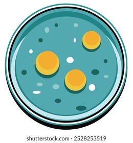 Laboratory petri dish with bacteria. Vector illustration