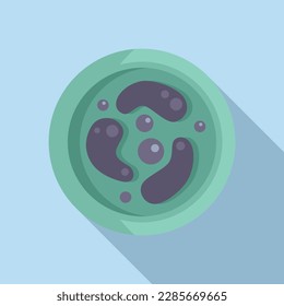 Laboratory petri dish icon flat vector. Health cell. Science experiment