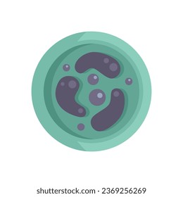Laboratory petri dish icon flat vector. Health cell. Science experiment isolated