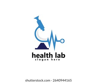 laboratory, pharmacy, medical logo, telescope blends with health lines, logo design inspiration