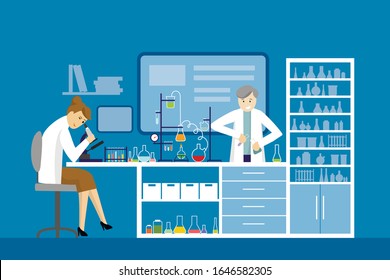 Vektorillustration-Illustration des Wissenschaftslabors.