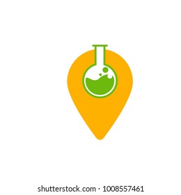 Laboratory Pin Location Logo and Icon
