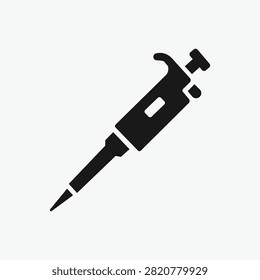 laboratory pipette vector, micro pipette icon.