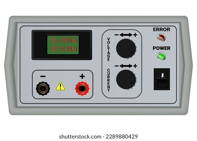 Laboratory power supply. Vector graphics