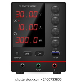 Laboratory power supply. Vector graphics.