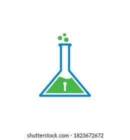 Vector de protección de laboratorio, logotipo tecnológico