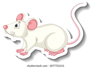 Laboratory rat animal cartoon sticker illustration