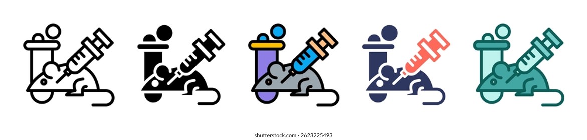 Laboratory Rat Icon Multiple Vector Illustration