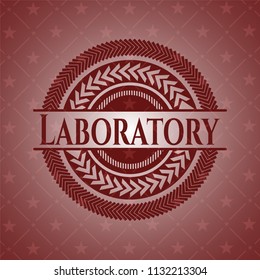 Laboratory realistic red emblem
