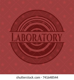 Laboratory realistic red emblem