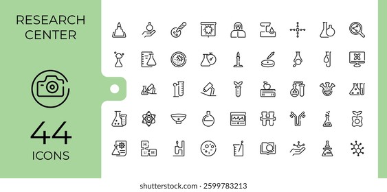 Laboratory related icon. Contains related to science, test, analysis, chemist, discovery, biology, chemistry and more. Minimalist icons pack. Chemical icon. Editable stroke collections.