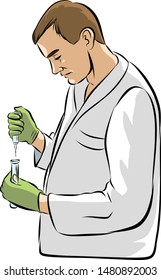 laboratory research assistant and test tube