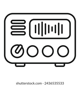 Vector de contorno de icono de dispositivo de investigación de laboratorio. Equipo de análisis. Estudio de investigación