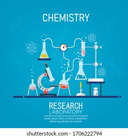 Investigación Laboratoria. Investigación Médica. Prueba de la vacuna. Vacuna de los equipos científicos del coronavirus. Ilustración del vector