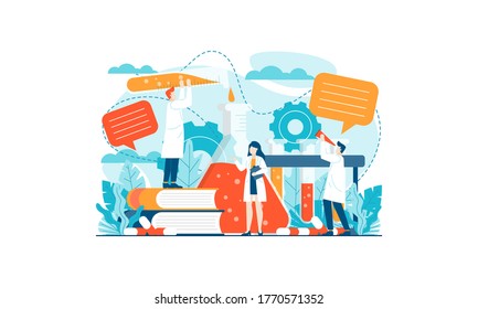 Laboratory research medical vector illustration concept template background isolated can be use for presentation web banner UI UX landing page