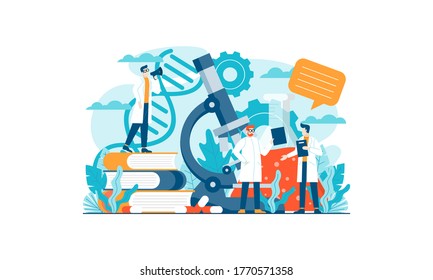 Laboratory research medical vector illustration concept template background isolated can be use for presentation web banner UI UX landing page