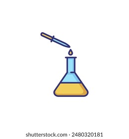 Laboratory research with pipette. Science, biology, investigation. Science concept. Vector illustration for topics like science, investigation, biology