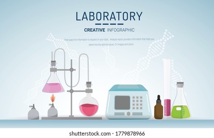 laboratory research with science glass test tube vector illustration concept, can use for, landing page, template, ui web, mobile app, poster, banner flyer.