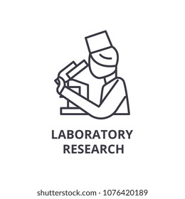 laboratory research thin line icon, sign, symbol, illustation, linear concept, vector 