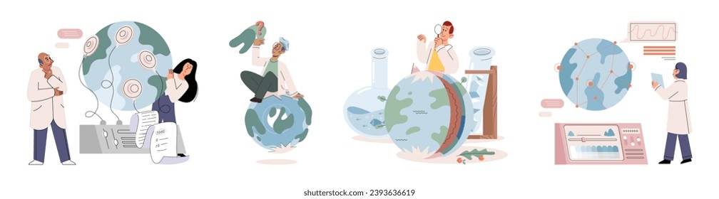 Laboratory research. Vector illustration. Knowledge gained through laboratory research shapes our understanding natural world Invention and creation are nurtured in lab, fostering innovation