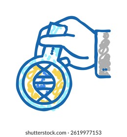 laboratory researching genetic molecule doodle icon sketch vector. laboratory researching genetic molecule sign. isolated symbol illustration