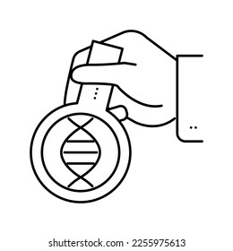 laboratory researching genetic molecule line icon vector. laboratory researching genetic molecule sign. isolated contour symbol black illustration