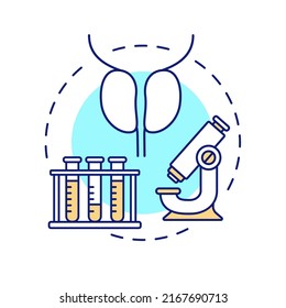 Laboratory researching of human kidneys concept icon for light theme. Medical tests. Nephrology. Healthcare technology abstract idea thin line illustration. Isolated outline drawing