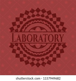 Laboratory retro style red emblem