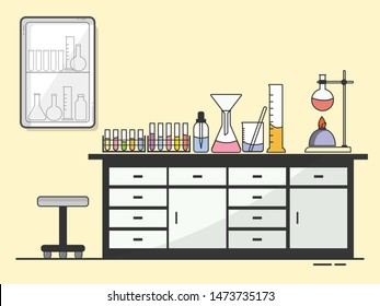 laboratory room vector for science background