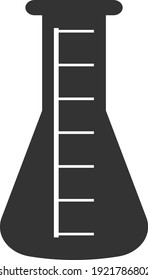 Laboratory round glass flask. A simple icon for a web design, website, or app. Vector illustration isolated on a white background.