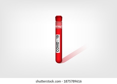 Laboratory sample blood testing tube for diagnostic Covid-19, pandemic and epidemic corona virus. Vector