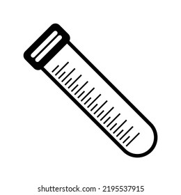 Icono del tubo de ensayo de muestra de laboratorio | Ilustración del vector negro |