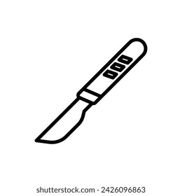 Ilustración vectorial del icono del esquema del bisturí del laboratorio