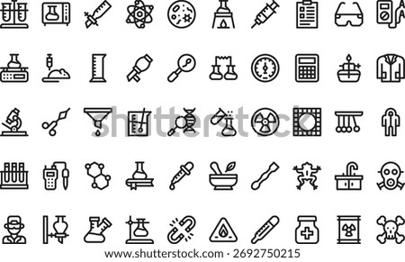 Laboratory and science icons High-Quality Vector Icons Collection with Editable Stroke. Ideal for Professional and Creative Projects