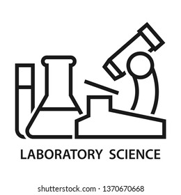 Laboratory Science. Stroke outline style. Vector. Isolate on white background.