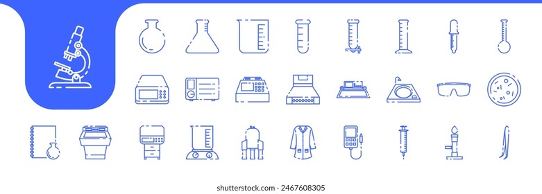 laboratory science tools lines icon vector designs