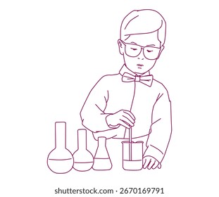 Laboratório, cientista, criança, químico, experimentos