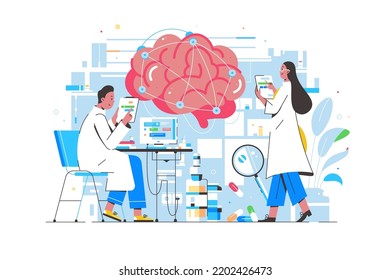 Laboratory scientist study human brain