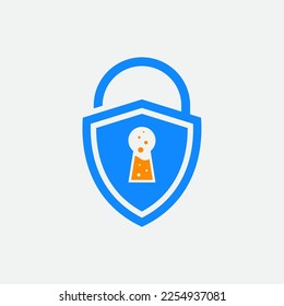 Laboratory and security logo template, easy to create and suitable for companies in vector eps format