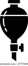 Laboratory separatory funnel vector icon with laboratory chemistry equipment glassware separation