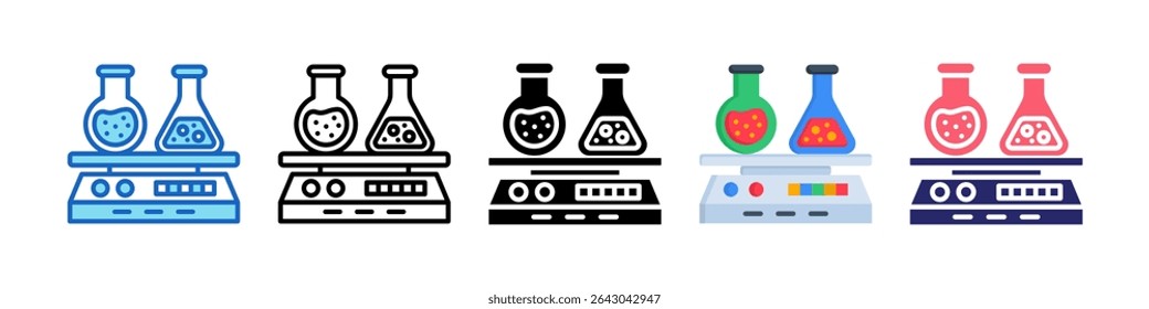 Laboratory Shaker Multiple Style Icon Set Collection.
