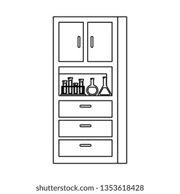 laboratory shelving isolated icon