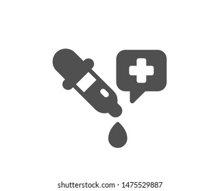 Laboratory sign. Chemistry pipette icon. Analysis lab symbol. Classic flat style. Simple chemistry pipette icon. Vector
