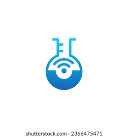 Laboratory and signal symbol or icon.