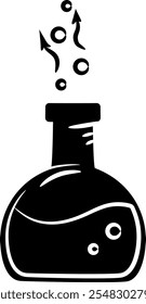 Laboratory silhouette, Hand-drawn boiling flask silhouette