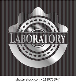 Laboratory silvery shiny emblem